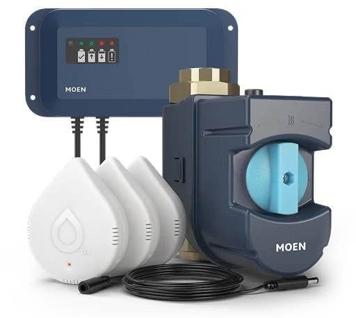 Smart water shutoff valve installed on plumbing pipe