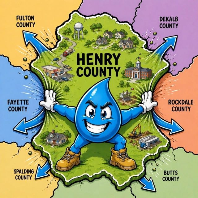 Henry County and surrounding service area map